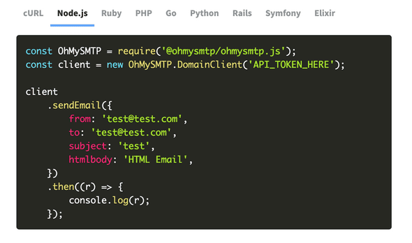 An example of code syntax highlighting